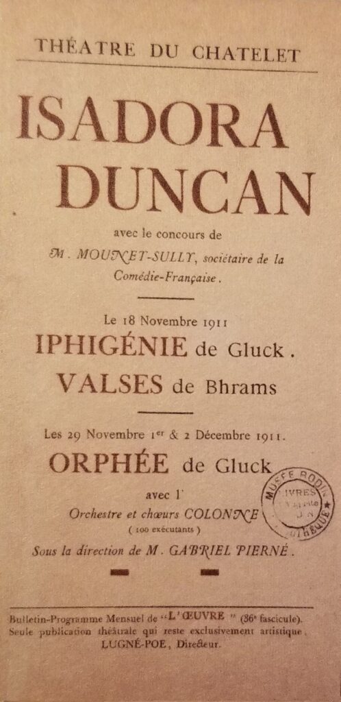 Isadora Duncan  Theatre du Chatelet 1911