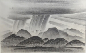 Arnold Ronnebeck, New Mexico Rain #12, charcoal on paper, c1931