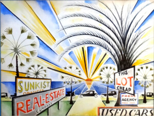 Arnold Ronnebeck, California Scene, watercolor on paper, 1926