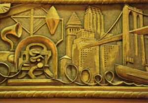 Arnold Ronnebeck, History of Money, painted terracotta, Colorado Business Bank, Denver, 1929