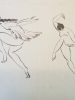 Isadora Duncan, ink on paper, 1912 Arnold Ronnebeck, Isadora Duncan, ink on paper, 1912