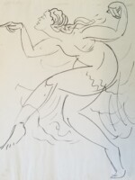 Isadora Duncan, ink on paper, 1912 Arnold Ronnebeck, Isadora Duncan, ink on paper, 1912