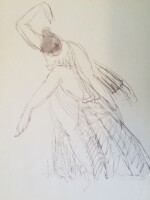 Isadora Duncan, ink and watercolor on paper, 1912 Arnold Ronnebeck, Isadora Duncan, ink and watercolor on paper, 1912