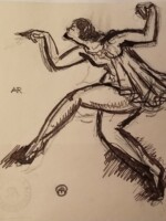 Isadora Duncan, ink on paper, 1912 Arnold Ronnebeck, Isadora Duncan, ink on paper, 1912