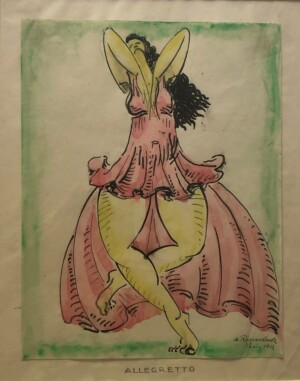 Isadora Duncan Allegretto, watercolor and ink on paper, 1912