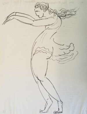 Arnold Ronnebeck, Isadora Duncan, ink on paper, 1912
