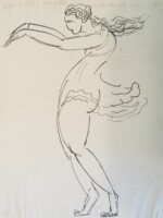 Isadora Duncan, ink on paper, 1912 Arnold Ronnebeck, Isadora Duncan, ink on paper, 1912