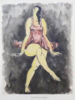 Isadora Duncan Caprizioso, watercolor and ink on paper, 1912 Arnold Ronnebeck, Isadora Duncan Caprizioso, watercolor and ink on paper, 1912