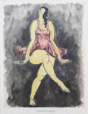 Arnold Ronnebeck, Isadora Duncan Caprizioso, watercolor and ink on paper, 1912