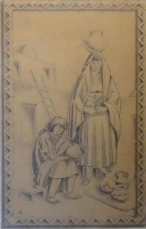 Arnold Ronnebeck, Pueblo Girls, Study for La Fonda, c1927
