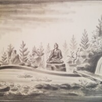 Earth Witness, Shangri-La House, Denver, Pencil on Paper Mounted on Board, 1938 Arnold Ronnebeck, Earth Witness, 1938