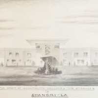 Spirit of Hospitality, Shangri-La House, Denver, Pencil on Paper, Mounted on Board, 1938 Arnold Ronnebeck, Spirit of Hospitality, Shangri-La House, Denver, 1938