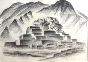 Arnnold Ronnebeck, Taos Pueblo, graphite on paper, 1925